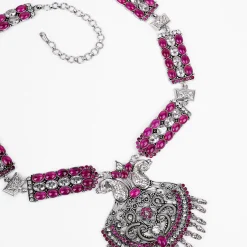 Simulated Onyx Stone Silver Necklace Simulated Onyx Stone Silver Necklace